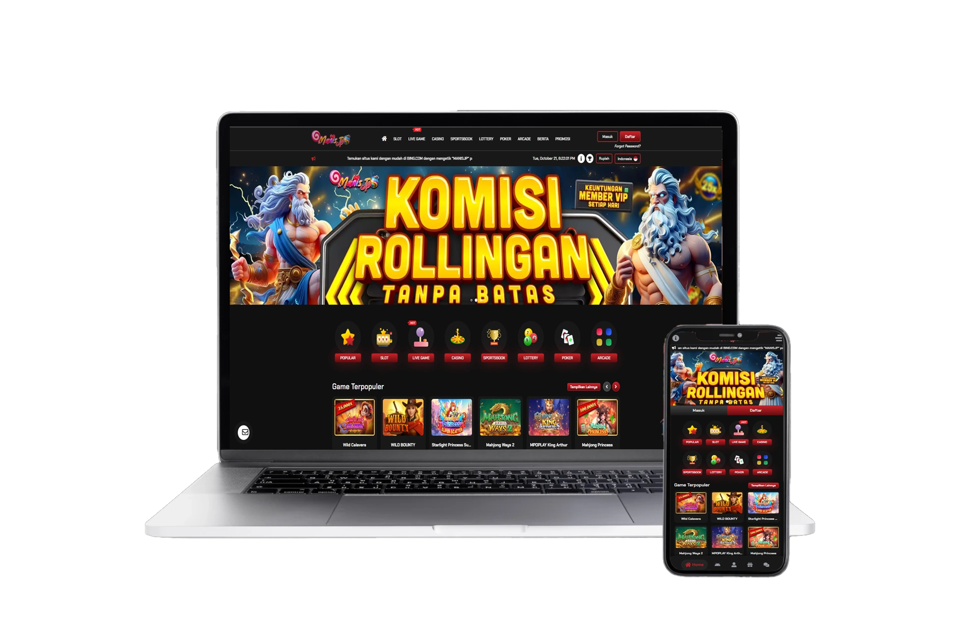 MANISJP: Situs Slot Depo 10k & Judi Bola Online Resmi Saba Sport image 2